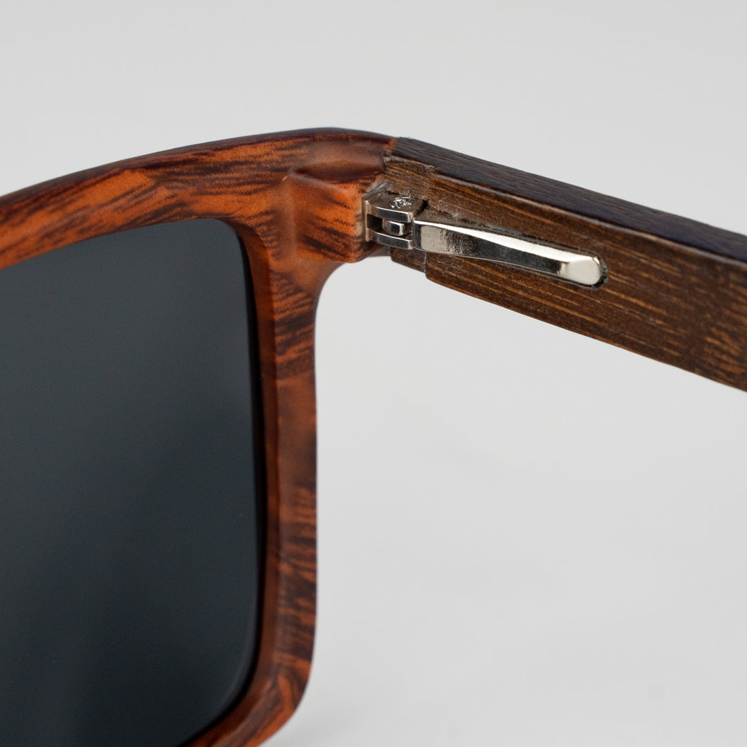 Tortuga - Polarised Wooden Sunglasses (Grey Lens)