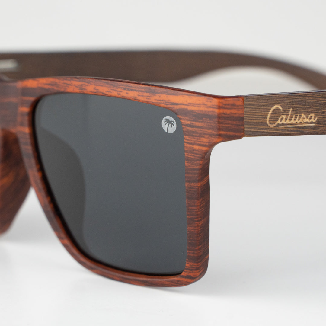 Tortuga - Polarised Wooden Sunglasses (Grey Lens)