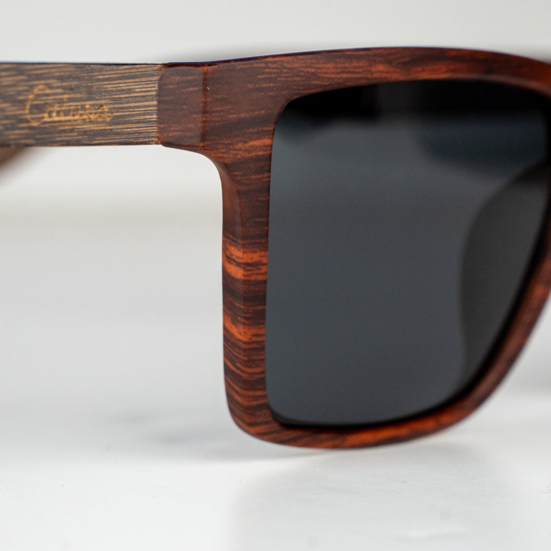 Tortuga - Polarised Wooden Sunglasses (Grey Lens)