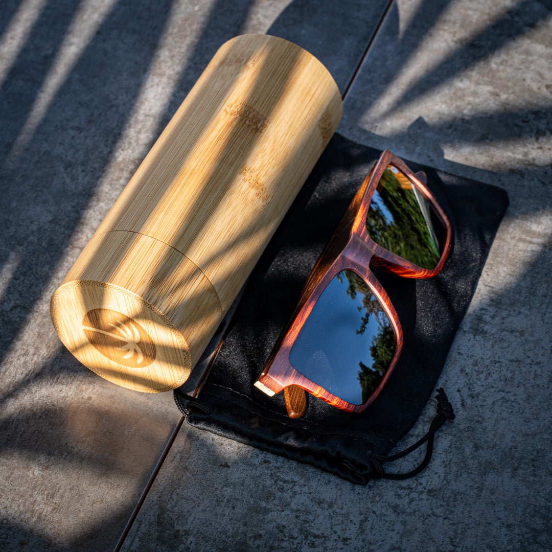 Tortuga - Polarised Wooden Sunglasses (Grey Lens)